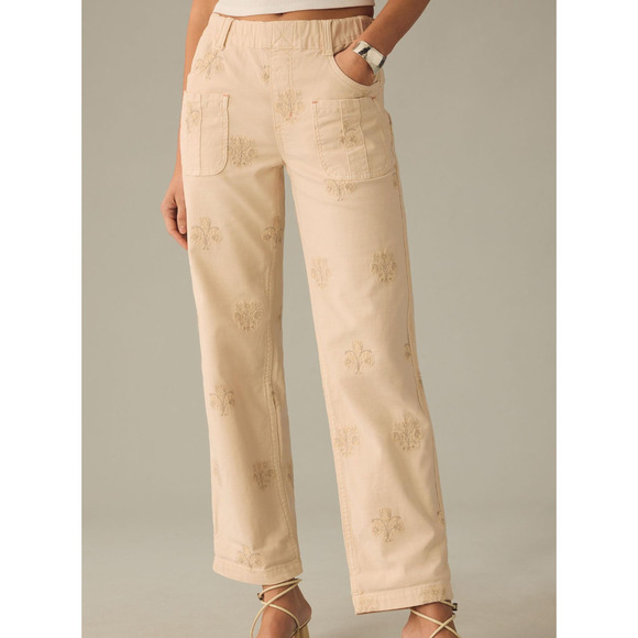 Pilcro Pants - Pilcro Cream Wide Leg Pants